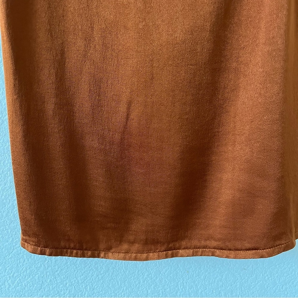 NWT LACAUSA Anthropologie Rust Brown Tie Back V-Neck Cami Medium - Picture 7 of 13